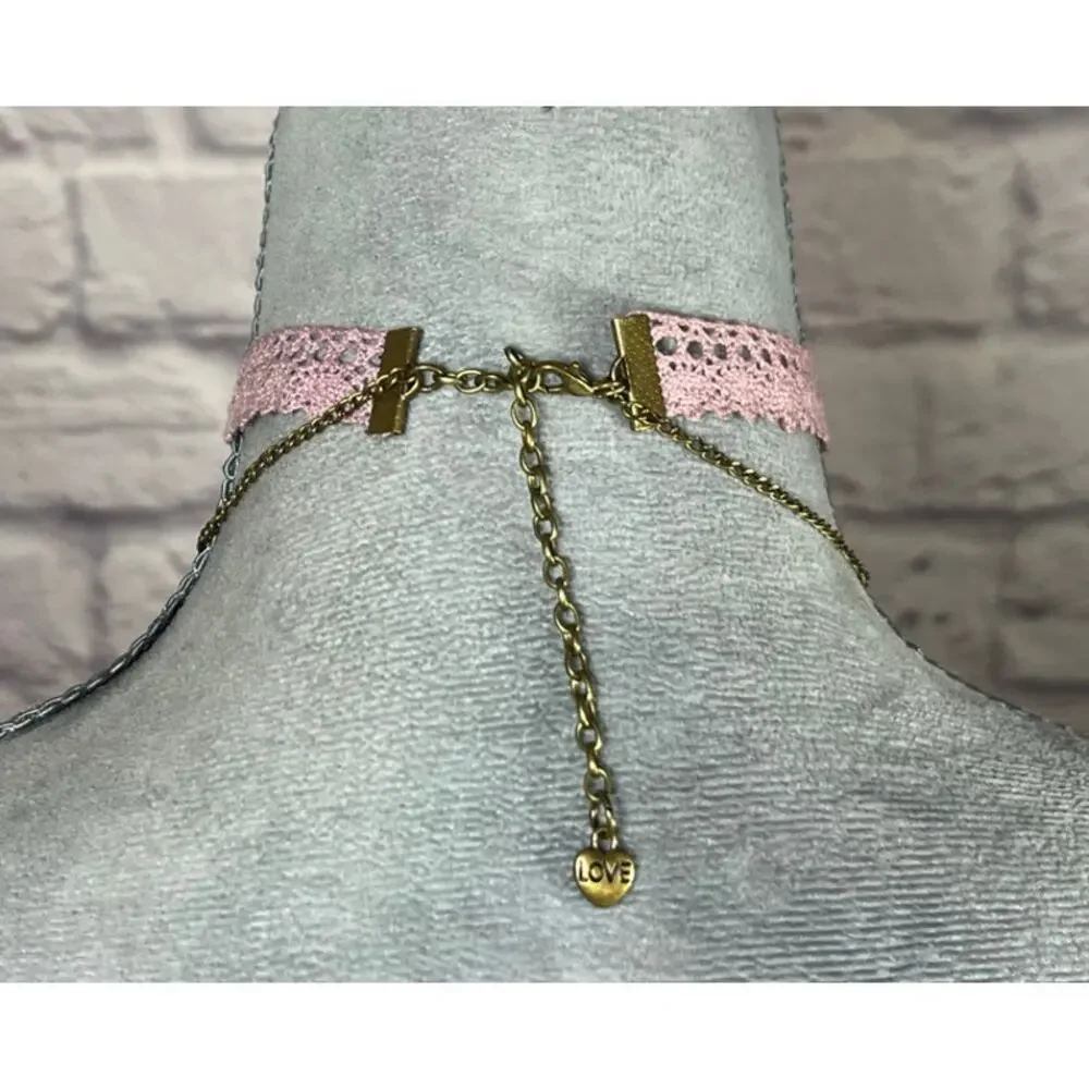 Handmade Cottagecore Vintage Americana Shabby Chic Layered Choker & Pendant